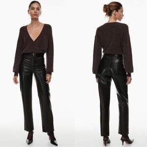 ARITZIA Wilfred Melina Faux Leather High Rise Pants Trousers